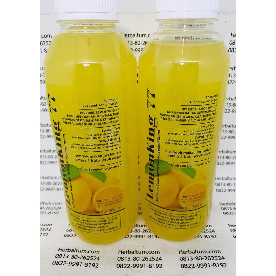 

LEMON KING 77 SARI JERUK LEMON 100% ORIGINAL 500 mL - Bukan Lemona