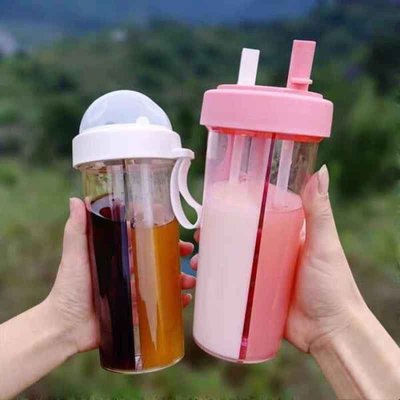 Botol Minum Dua Sisi Sedotan 600ml Duet Couple bottle