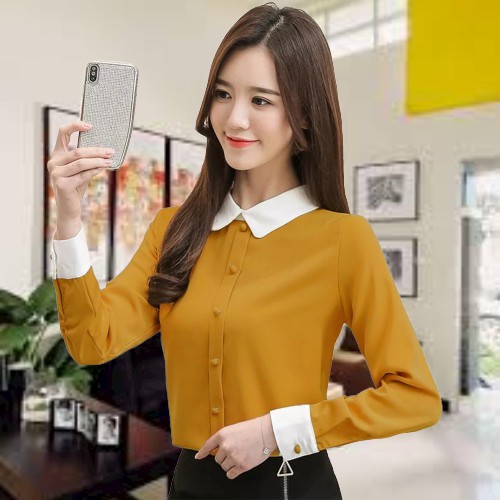 BAJU BLUS MURAH KERAH KEMEJA KUALITAS IMPORT COD BLOUSE BLUS CEWE CEWEK LENGAN PANJANG PROMO BAJU BL