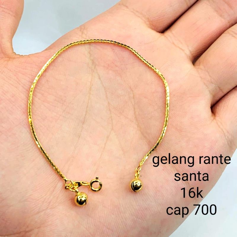 Gelang Rantai Emas Mas Asli Model Itali Italy Santa Kadar 700 16K Gelang Rantai Tangan