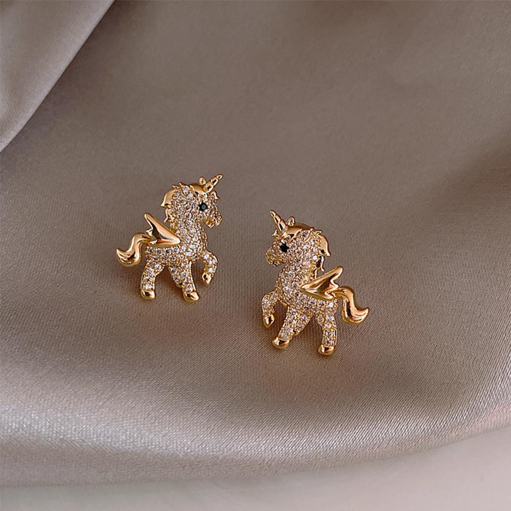 Augustina Stud Earrings Temperamen Indah Emas Lucu Manis Paduan Fashion Perhiasan