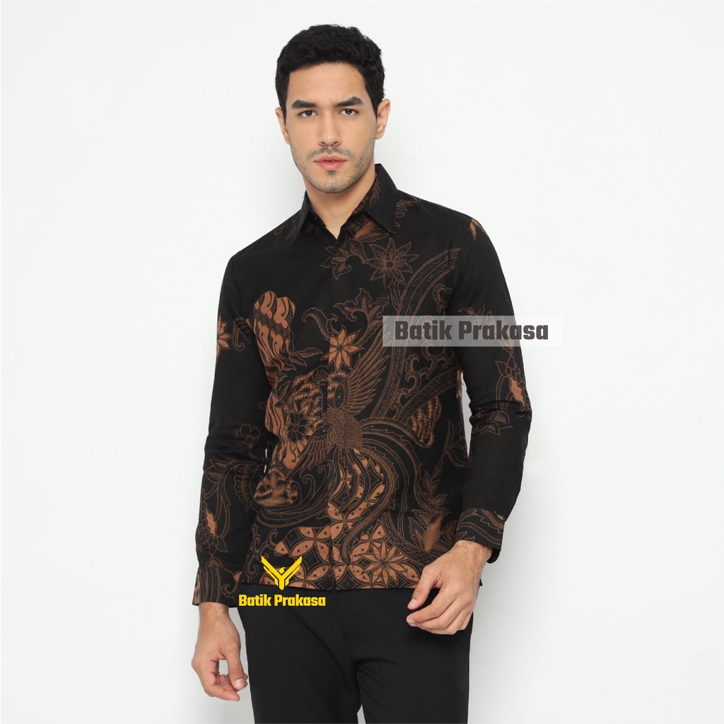 Kemeja Batik Prakasa Motif Arya Cakrawala Slimfit Lengan Panjang Batik Solo
