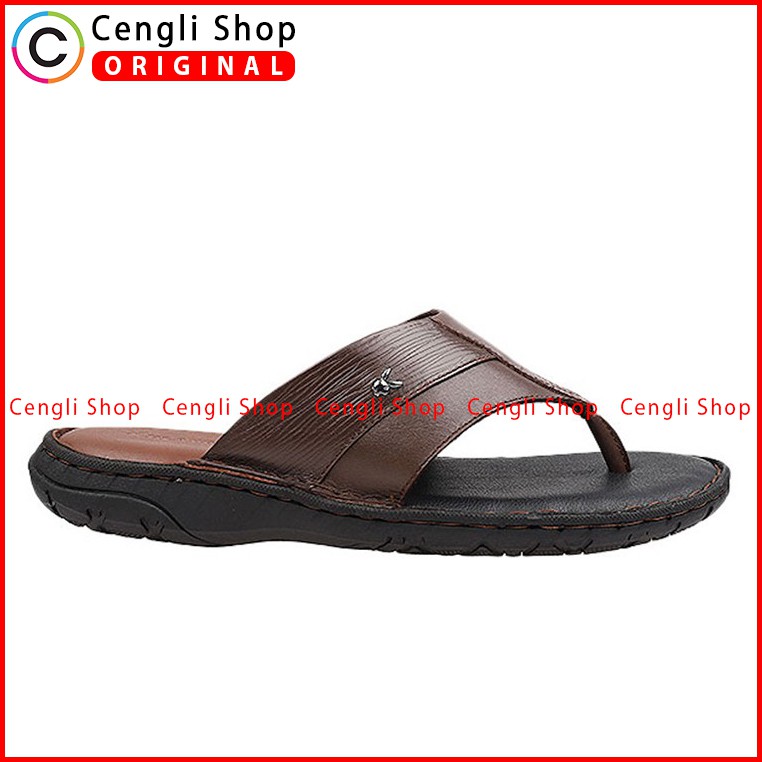 PLAYBOY SANDAL JEPIT KULIT CASUAL PRIA ORIGINAL TERBARU COKLAT PLB4