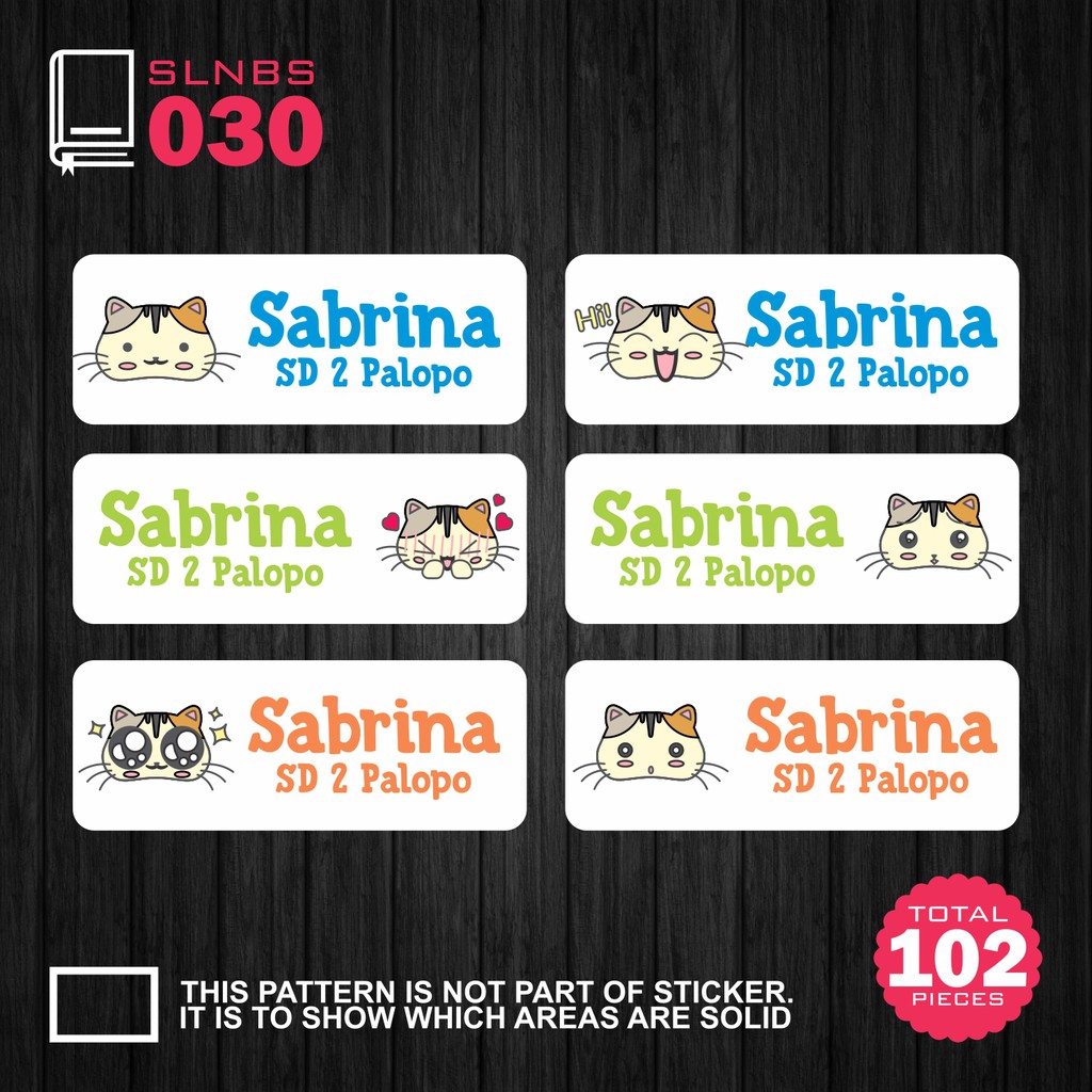SLNBS 036 Stiker Nama Anak Anti Air Waterproof Label Sticker Lucu