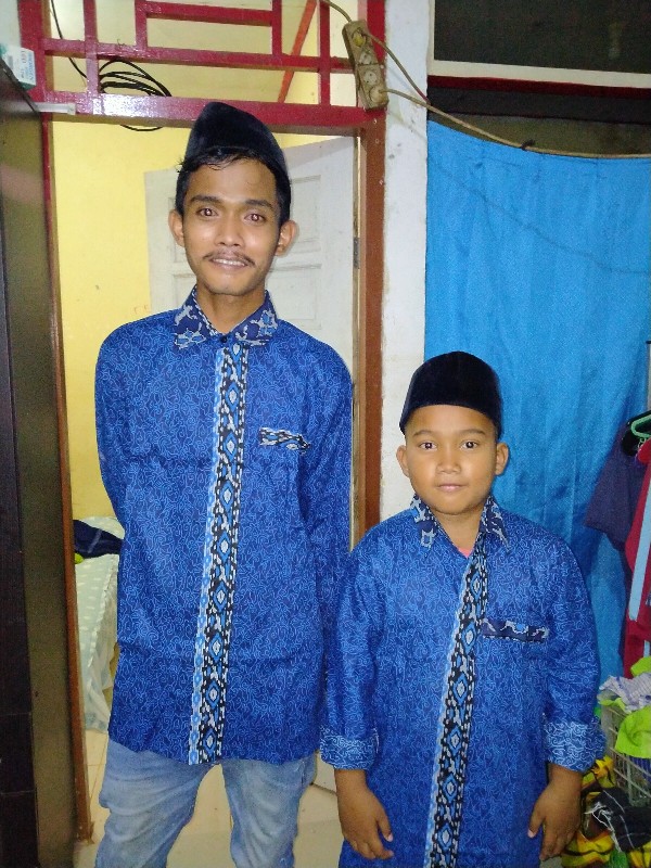 Baju Couple Keluarga Batik Kondangan Motif Mega Mendung Biru By Kangen Batik Pekalongan