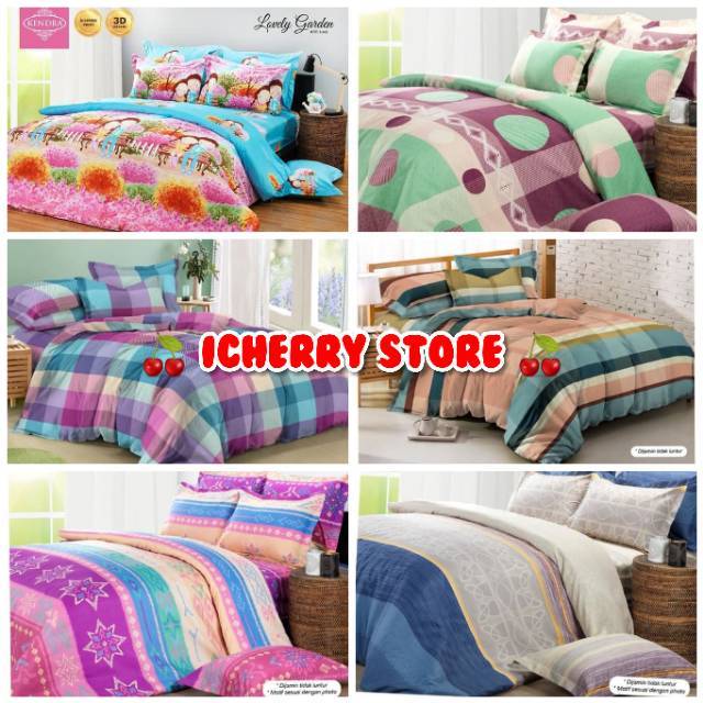 Sprei Kendra Modern 3D MInimalis 120x200 160x200 180x200 Single Queen King Motif Lovely Garden, Marl