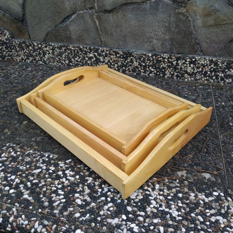 Wooden Tray/ Nampan/ Baki/ Wadah Saji/ Talam Kayu Pinus