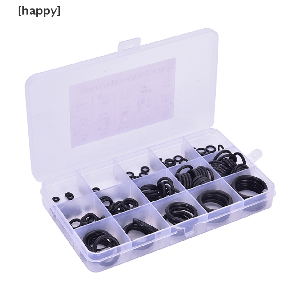 200 Pcs / Set Kit O-Ring Karet Hidrolock Penyegelan Gasket Washer