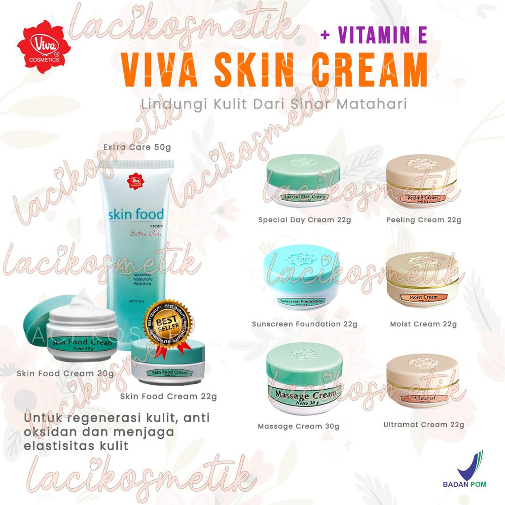 ✨LACIKOSME✨ VIVA FACE BODY CARE CREAM |SKIN FOOD DAYCREAM MOIST ULTRAMAT SNSCRN PEELING CREAM - BPOM