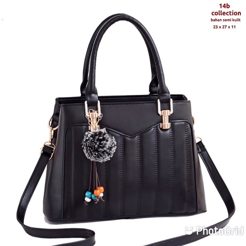 tas selempang wanita tas jinjing LITA bags tas batam top handle plus pompom shoulder bags kondangan