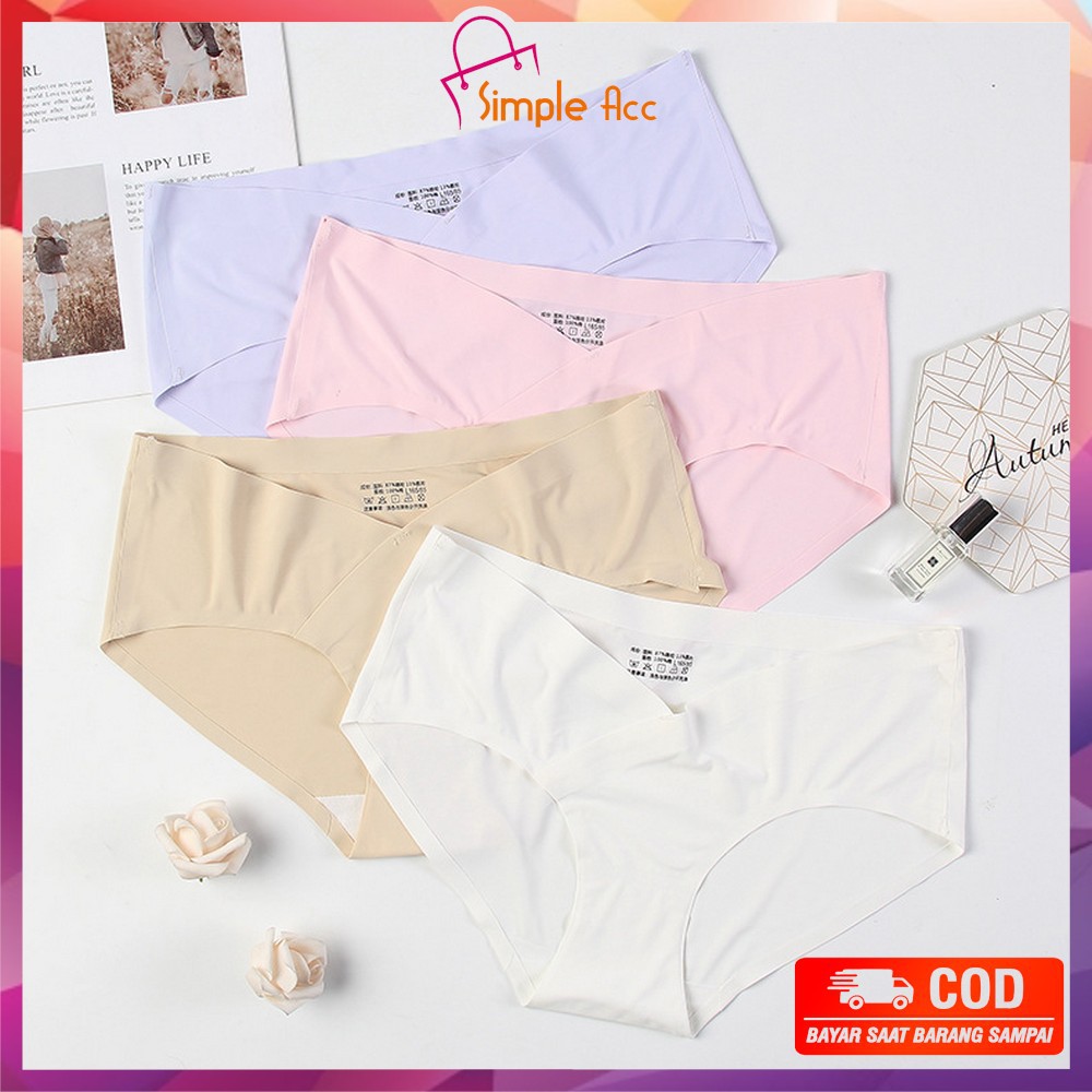 ~COD~DO-P37 Celana Dalam Seamless Wanita V Shape Low Waist Panties CD Kolor Perempuan Underwear Wani