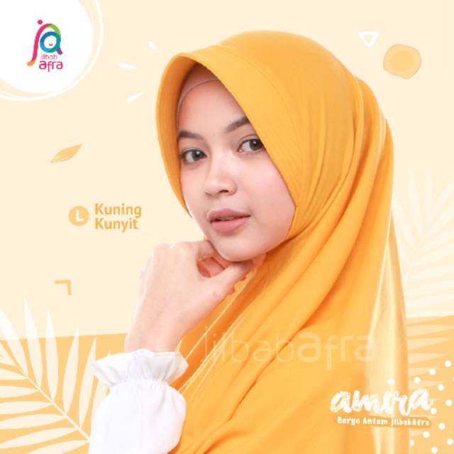 Jilbab Afra Amira warna Kuning Kunyit / Afra  / Jilbab Antem / Bergo