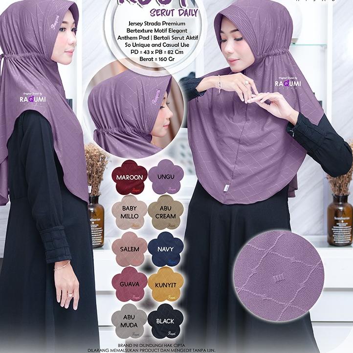 Paling Sesuai.. (NEW RESTOCK | HIJAB JERSEY MOTIF | BERTALI SERUT) || ROSY SERUT DAILY by RAQUMI HIJ