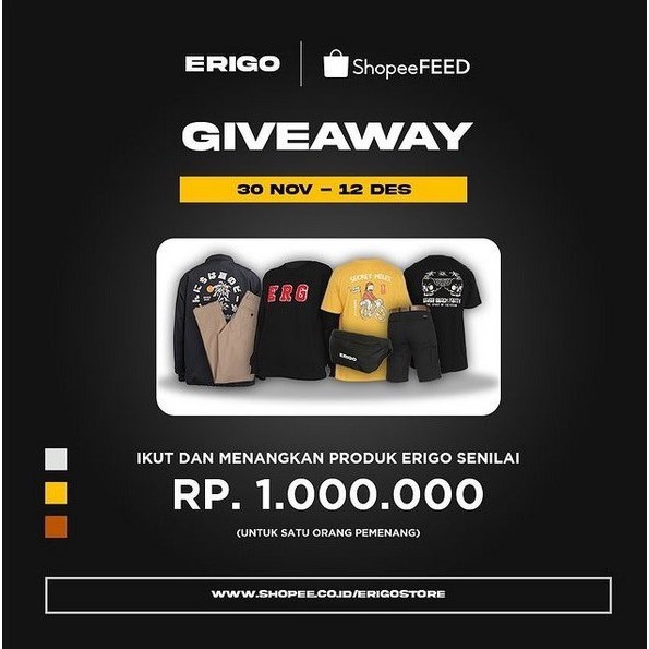 [Shopee Feed] 12.12 Brand Giveaway Erigo