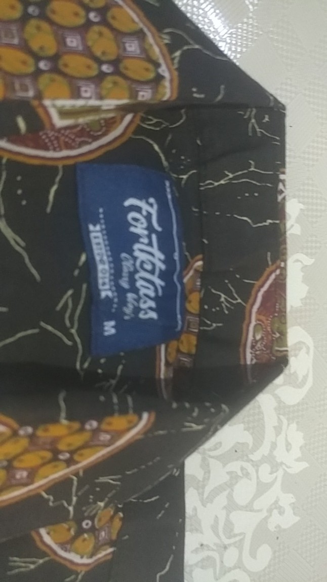 Fortklass Hem Kemeja Batik Pria Mix Lengan Panjang Baju Kerja Formal Kantor Cowok Cowo