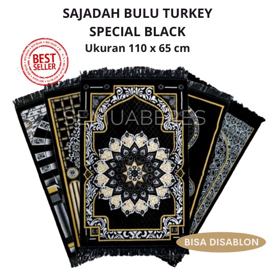 Sajadah Bulu Turkey / Turki ARMAAN HITAM 110 x 65cm