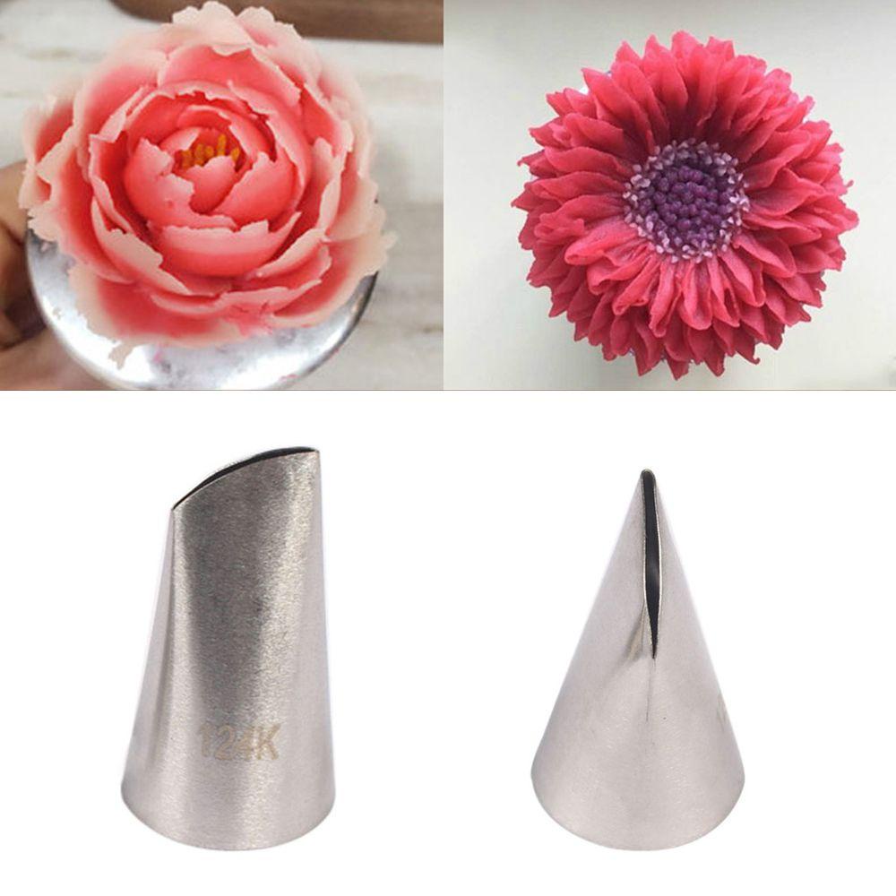 R-FLOWER #124k Icing Piping Nozzle Rusia Bakery Bunga Mawar Pastry Tips Stainless Steel Alat Es Krim