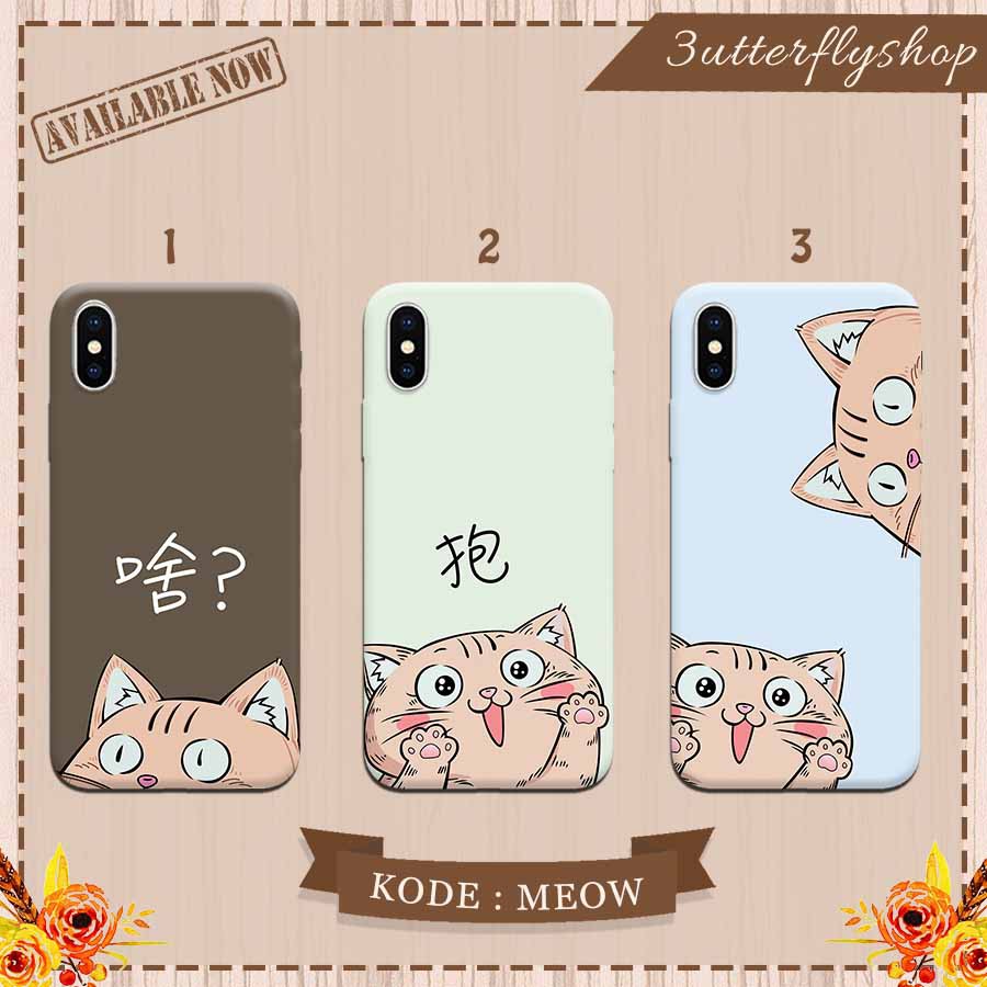 Meow cat cartoon casing case Oppo Vivo Realme Redmi Xiaomi Samsung Iphone