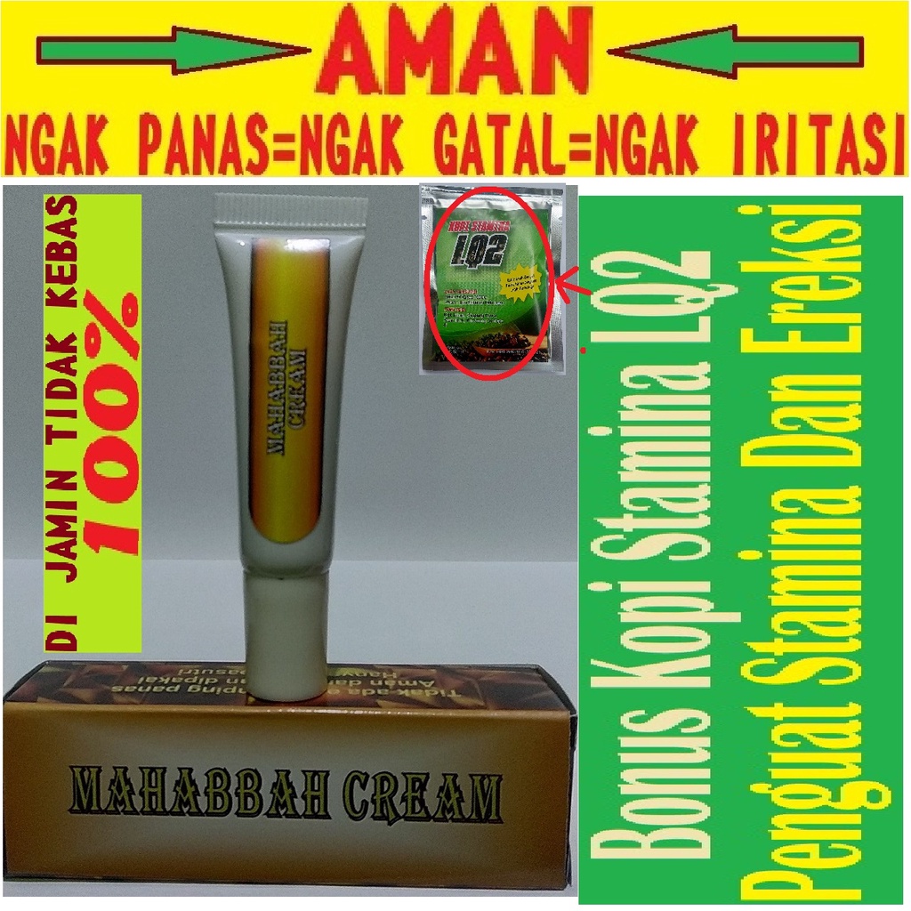 Mahabbah Cream Asli Obat Kuat Tahan Lama Pria Original Tanpa Kebas Tanpa Panas