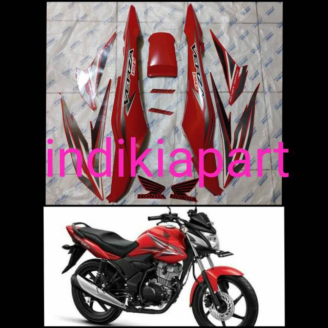 Cover body bodi belakang verza 150 merah cabai plus stiker set