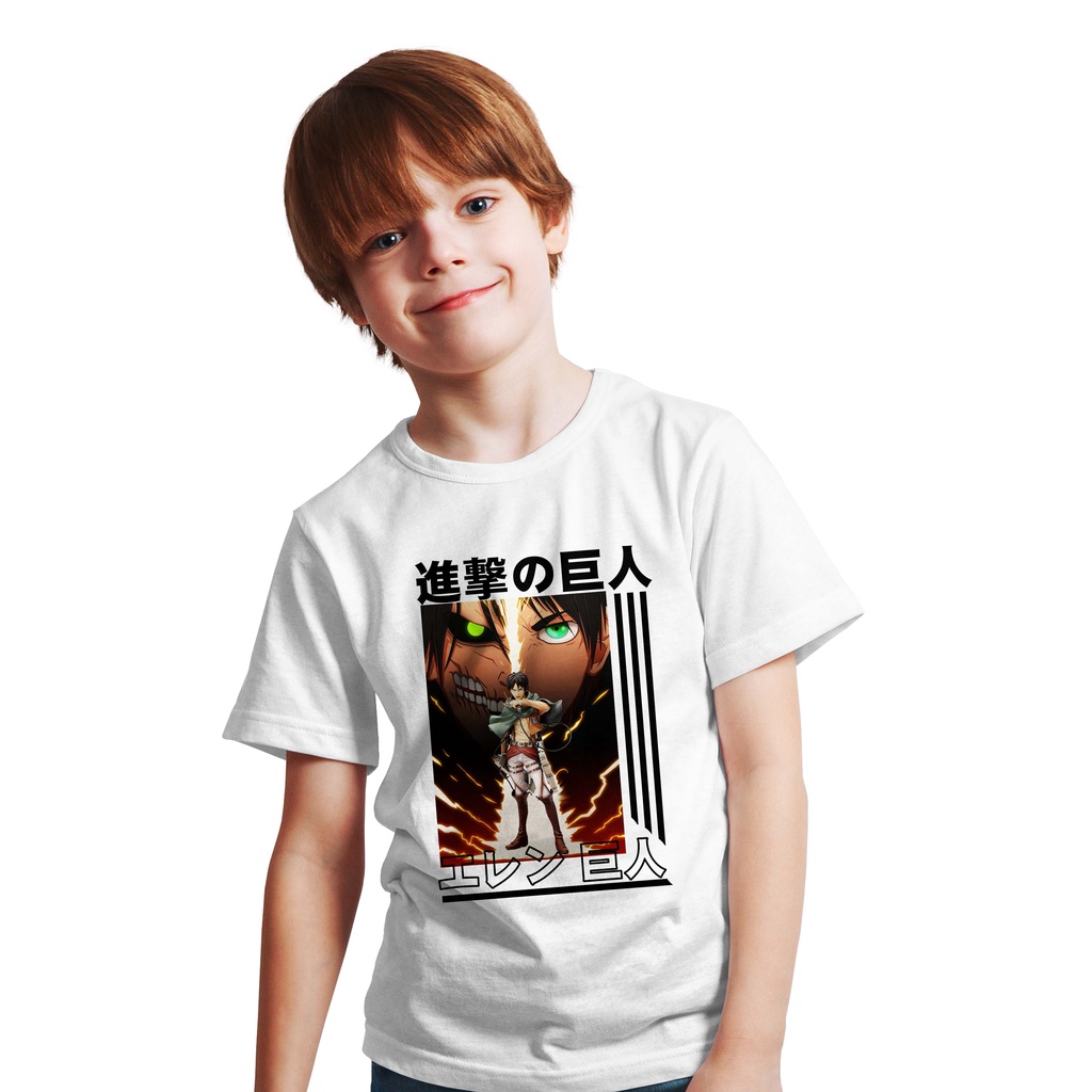 T-SHIRT KIDS ANAK ANIME EREN YEAGER SCOUTING LEGION SNK/AOT UNISEX