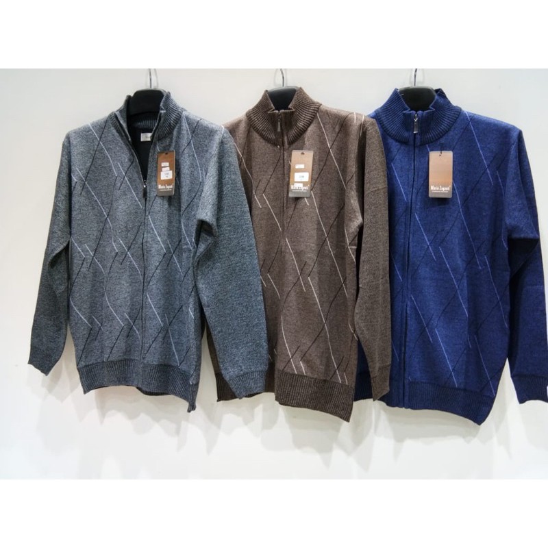 Mario Zegnoti - Sweater Rajut Bapak Resleting Pria Import (#10)