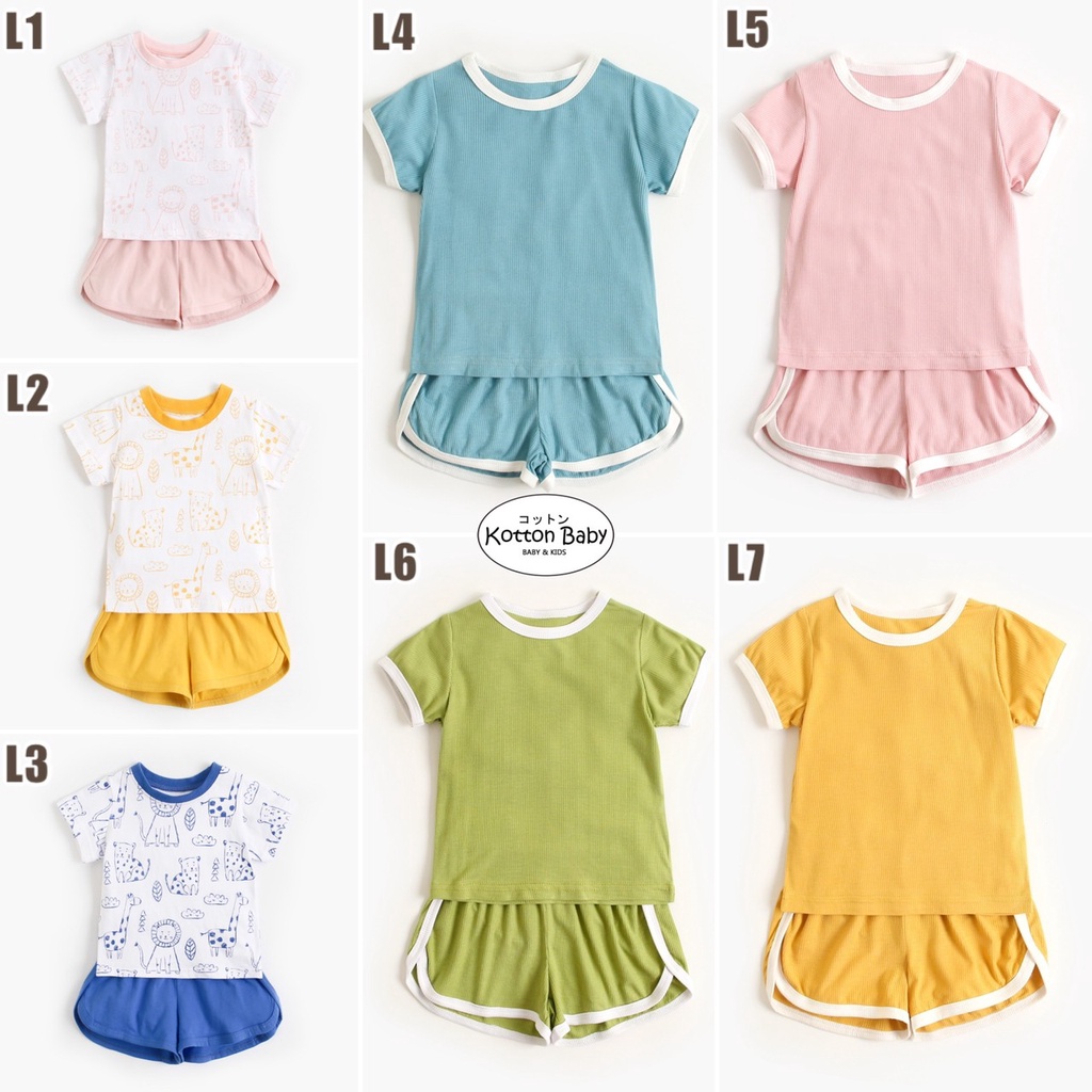 0-2 thn || SETELAN KAOS + CELANA (1 set) ANAK CASUAL BAJU TIDUR PIYAMA ZD  L catalog