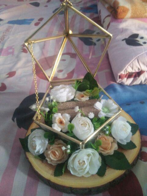 Ring Bearer Tempat Cincin Kaca Terarium