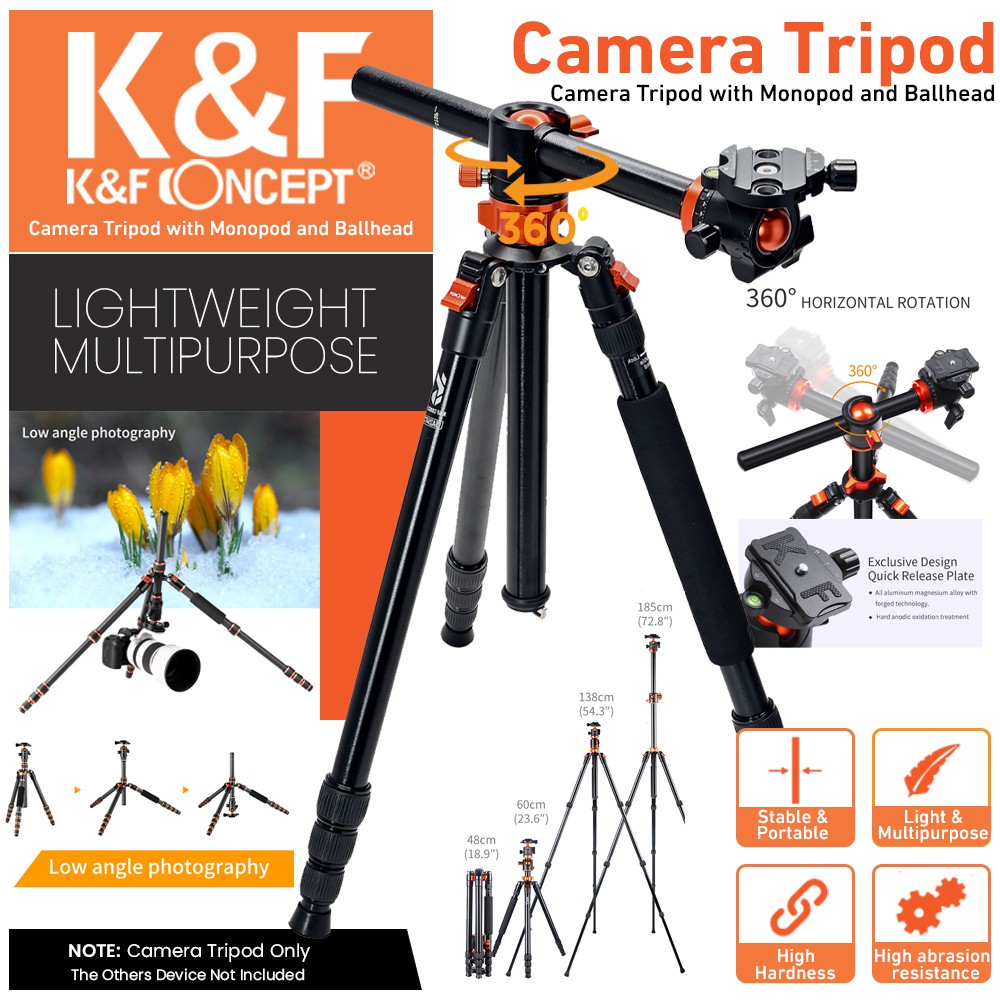 Jual Knf Concept Camera Horizontal Rotation Tripod Sa T With Monopod And Ballhead Kit