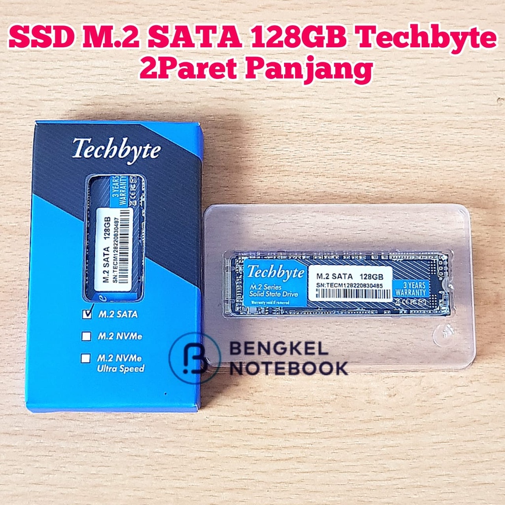 SSD M2 M.2 SATA M2 SATA 128GB Techbyte 2PARET Panjang