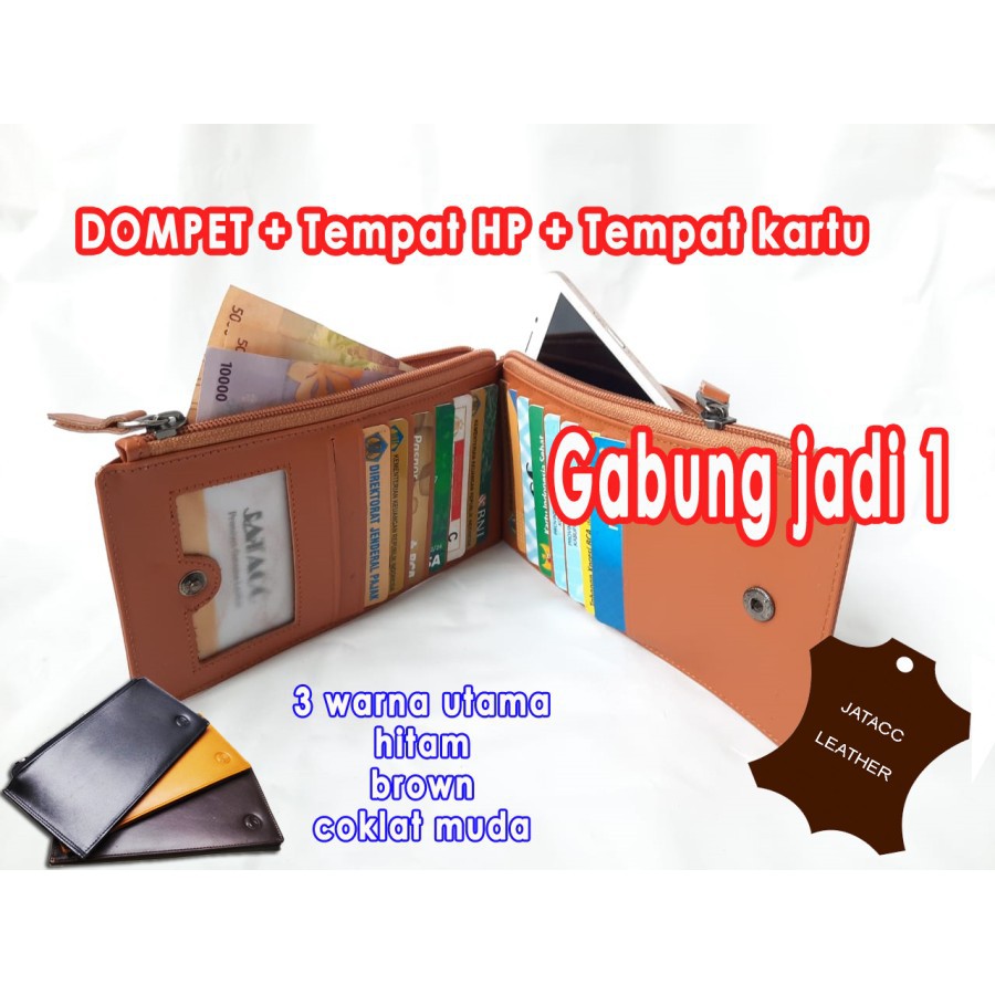 Dompet Pria Panjang KULIT asli / Dompet Hp/Kartu Model Lipat