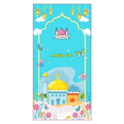 Sajadah Anak Custom New Motif-Masjid biru
