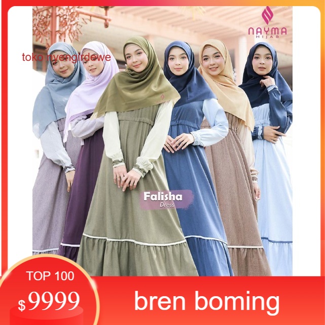 Gamis/Dress Busui Syari Falisha Bahan Katun Medina By Nayma