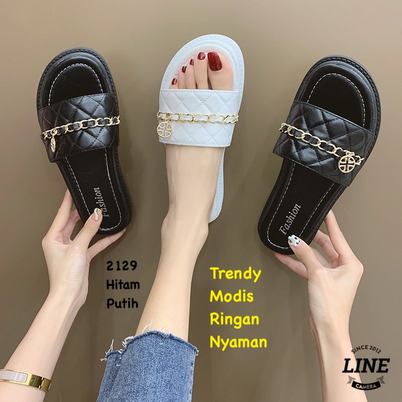 Sandal wanita impor slop fashion korea 2129