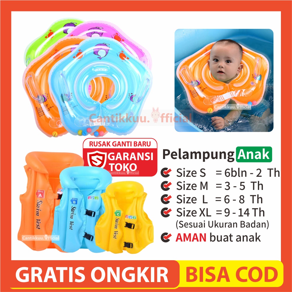 Pelampung Bayi Ban Renang Bayi Pelampung Renang Anak Ban Rompi Jaket Leher Renang Berenang Bayi Anak Duduk Perempuan Laki Laki Neck Ring Baby