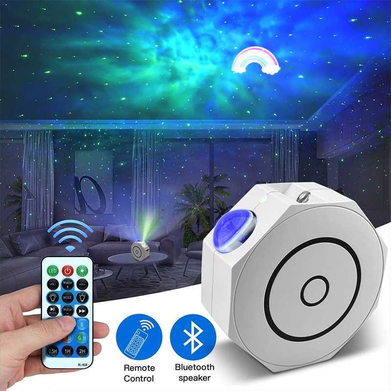 Lampu Proyektor Cahaya Bintang Nebula Adjustable Bluetooth Speaker