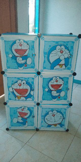 Lemari Rakit Plastik Baju Anak/ Pakaian 6 Pintu/kotak/susun Motif Termurah