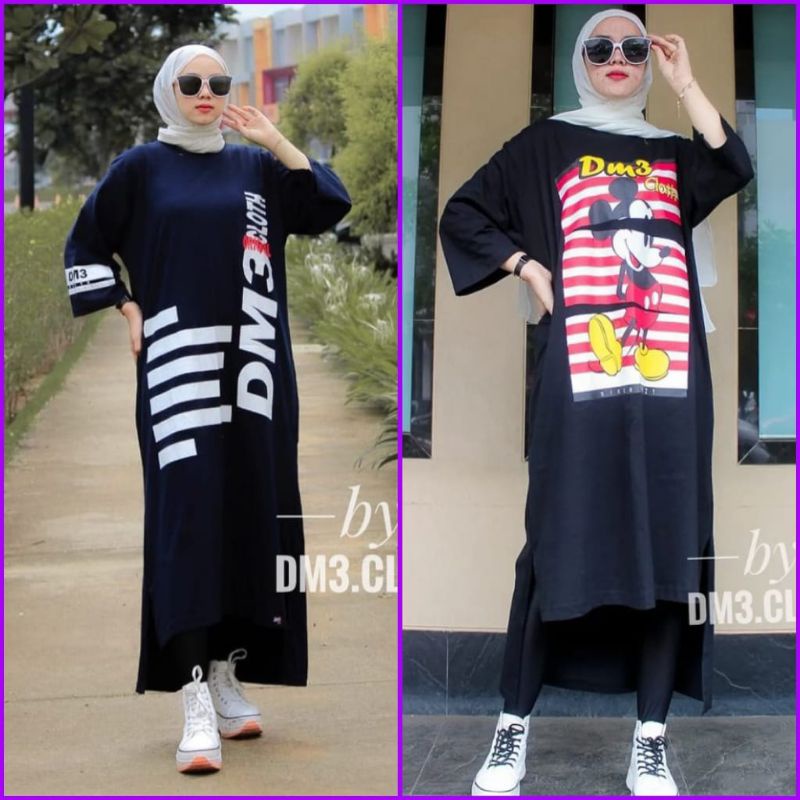 LONG TUNIK MODEL DM3 COMBED ORI OVER SIZE KEKINIAN TRENDI