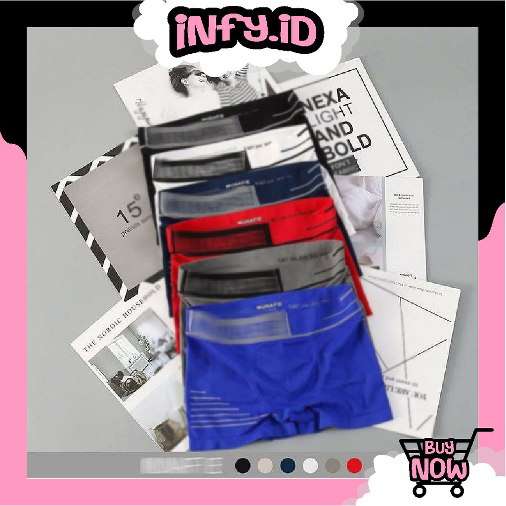 INFY - Celana Dalam Munafie Boxer Pria Underwear Man Import CD Sempak Pria Men New Stripes B044