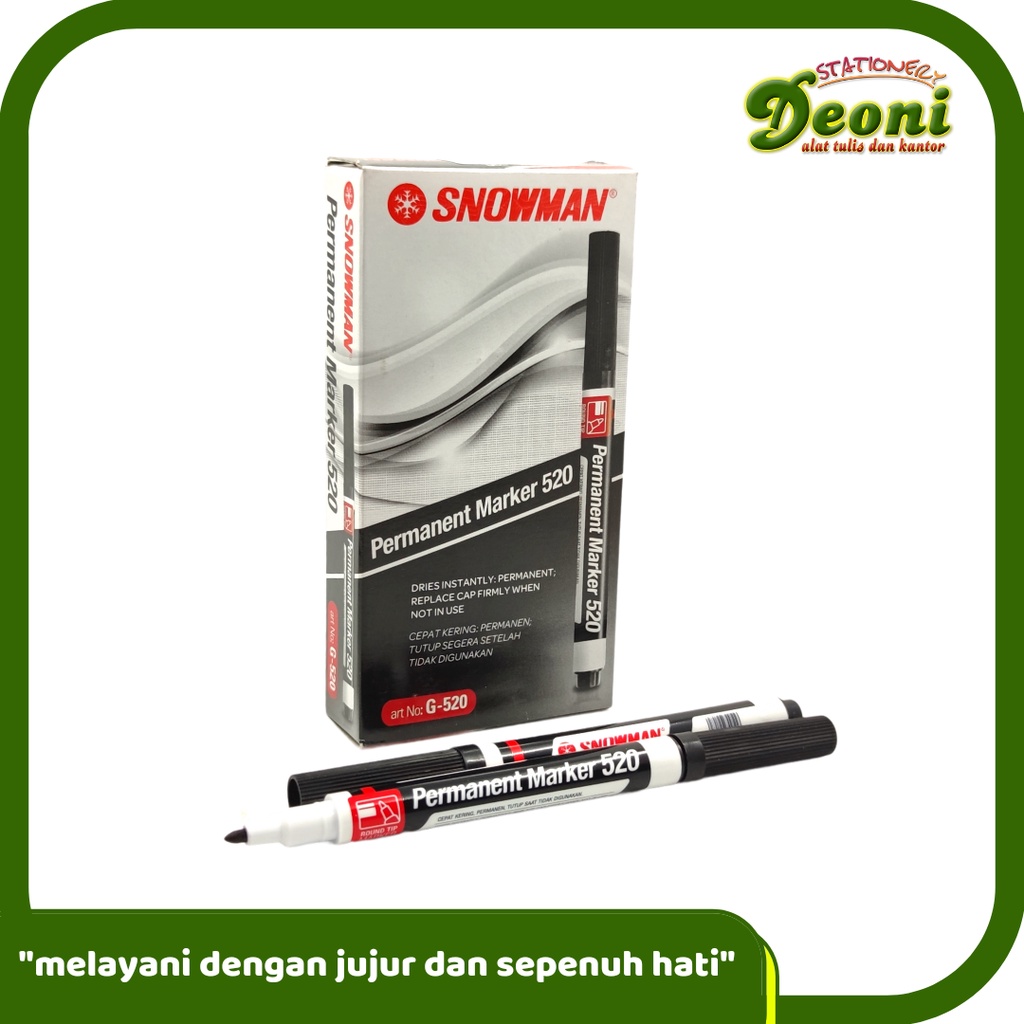 

SNOWMAN Permanent Marker 520 Spidol Hitam