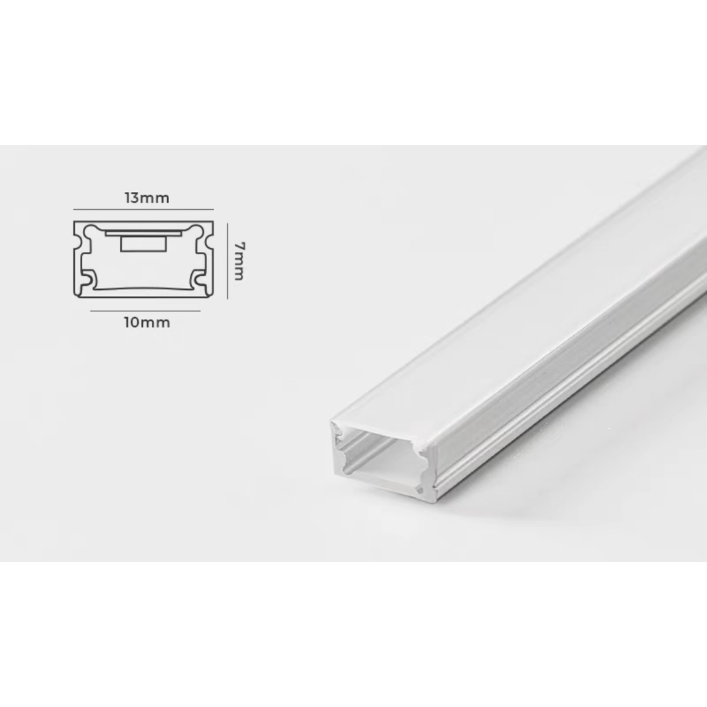 Kap lampu batangan alumunium panjang bentuk rata rumah lampu strip led