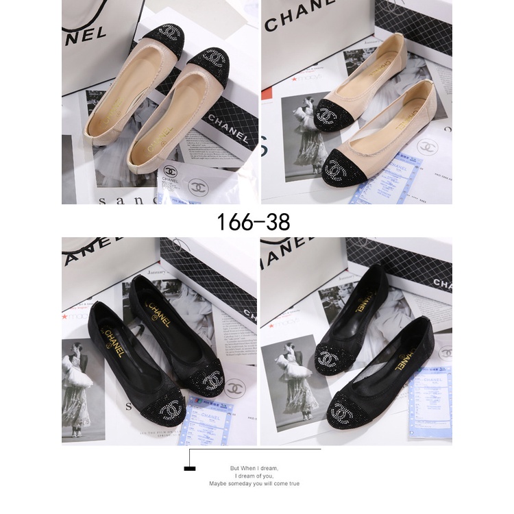 Ch CC Logo Cap Toe Ballet Flats #166-38