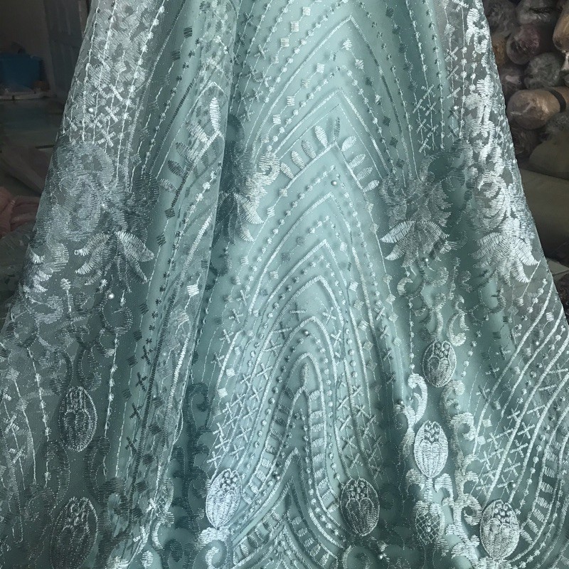 kain tulle bordir elisaab/kain kebaya dan gaun