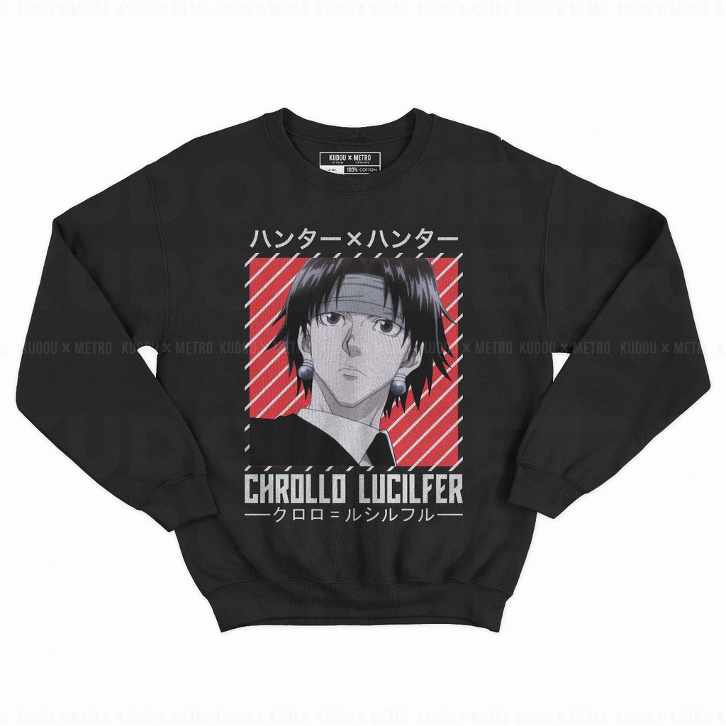 Sweater Crewneck Chrollo Lucilfer Hunter x Hunter Black Anime Manga Premium Unisex