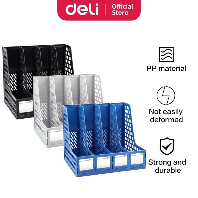 

READY COD Deli File Tray / Rak Box File Bahan Plastik 4 Sekat 33777 PROMOKode 4417