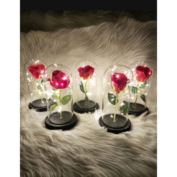 Lampu LED Bunga Mawar Dekorasi Beauty And The Beast Rose | Pajangan Kado Hiasan Ruangan Kamar LED