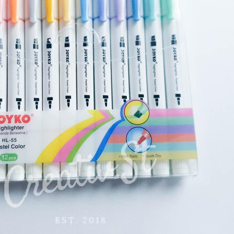 

☊ Highlighter PASTEL Colour Joyko (Hl 55) 12 Color ♦