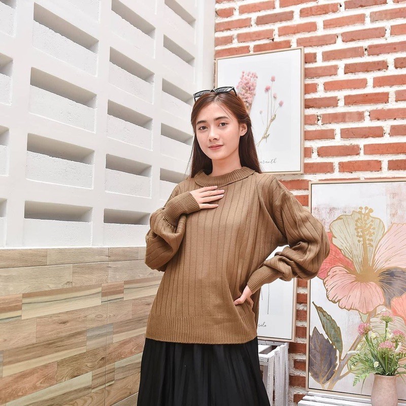 DISCON !!! JOVANCA RAJUT OVERSIZE / TURTLENECK KNITWEAR ARSYILLA PUFFY / RAJUT ATSAN WANITA (JLURBSA