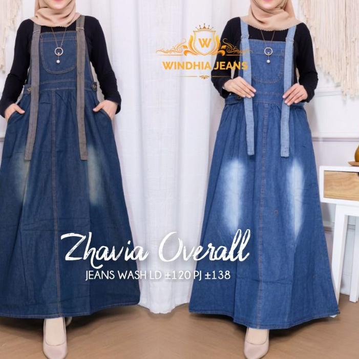 Comeback Zhavia Overall Overal Rok Umbrella Mayung Jeans Denim Wanita Jumbo Big Size
