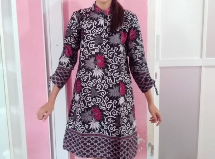 Baju Couple Keluarga Batik Couple Keluarga Sania Ruffle Ori Ndoro Jowi Dnt Motif Kembang Langit